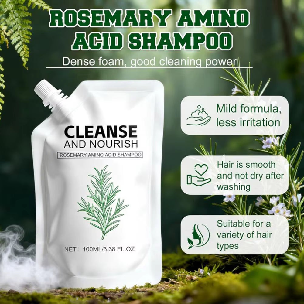 Rosemary Shampoo Nourishing Pepairing Damage Hair Deep Cleansing Scalp Oil Control Growth Strengthening Root Volumizing Hair Car