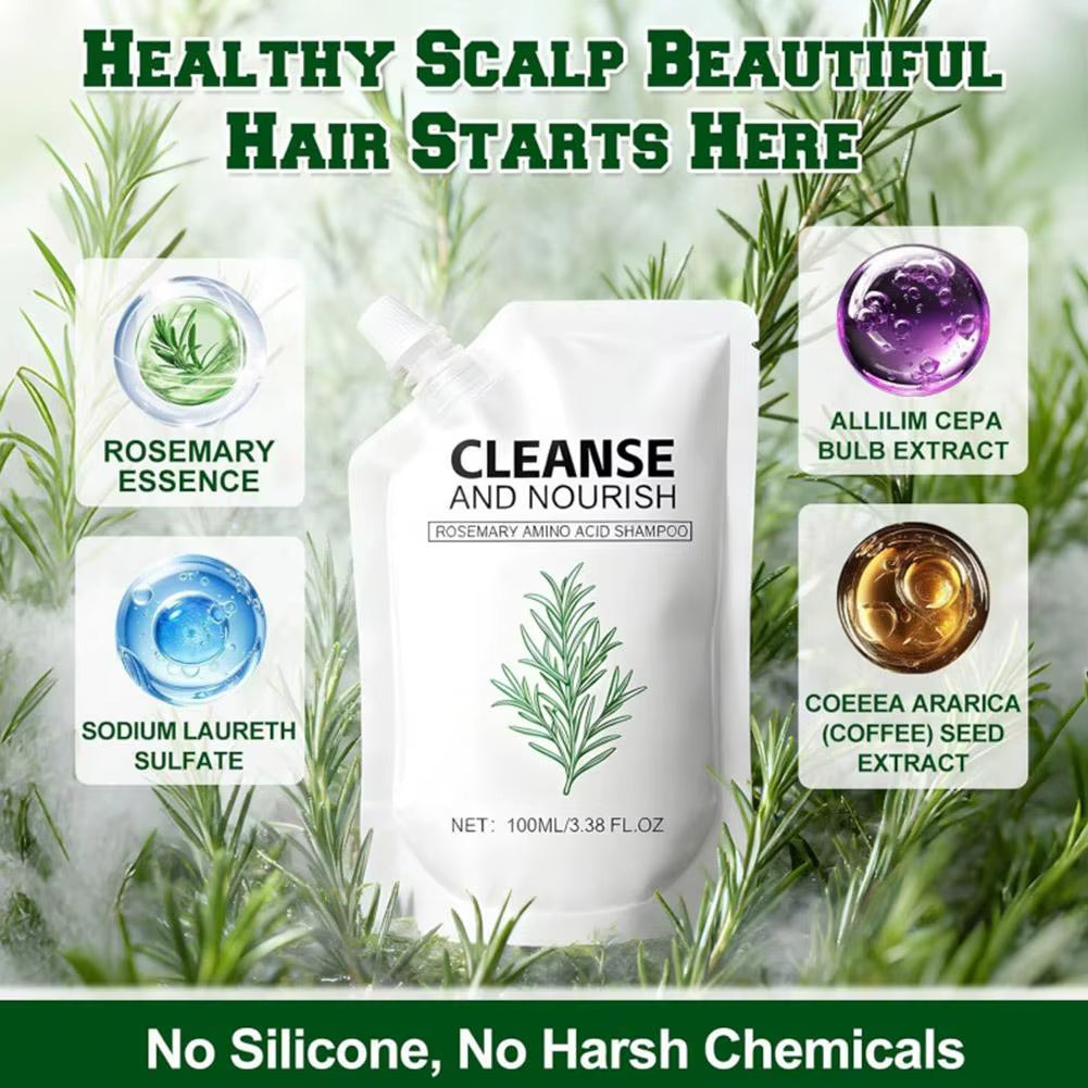 Rosemary Shampoo Nourishing Pepairing Damage Hair Deep Cleansing Scalp Oil Control Growth Strengthening Root Volumizing Hair Car
