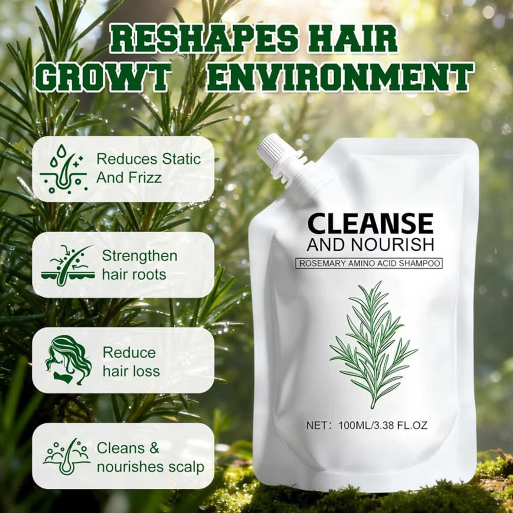 Rosemary Shampoo Nourishing Pepairing Damage Hair Deep Cleansing Scalp Oil Control Growth Strengthening Root Volumizing Hair Car