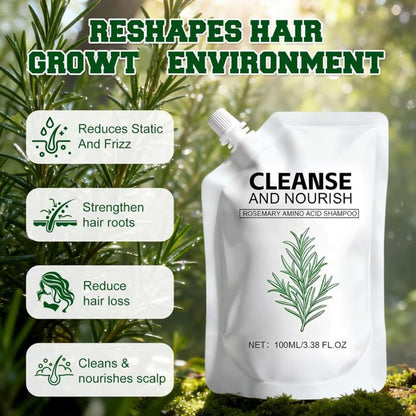 Rosemary Shampoo Nourishing Pepairing Damage Hair Deep Cleansing Scalp Oil Control Growth Strengthening Root Volumizing Hair Car